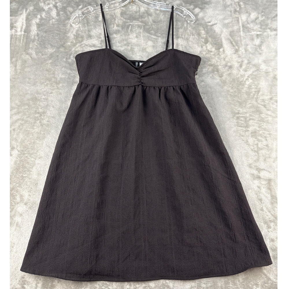 H&M Divided Dress Womens S Babydoll Black Textured Sleeveless EUC
